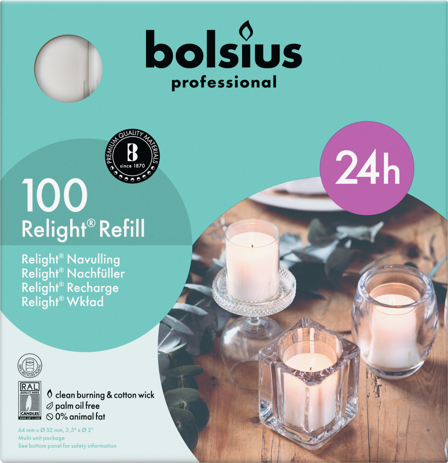 Relight® refill Transparant 64/52 doos 100 Relight® refill Transparant 64/52 doos 100